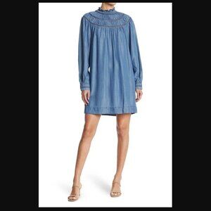 Rebecca Minkoff Jordana Denim Look Dress, Women's Size S(4) - 456 Med Wash Blue